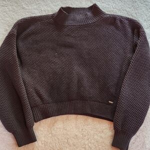 Hollister Black Cowl Neck Cropped Sweater